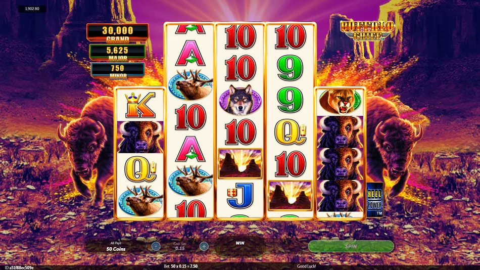 Buffalo Chief Stampede Feature grid running 16000 ways
