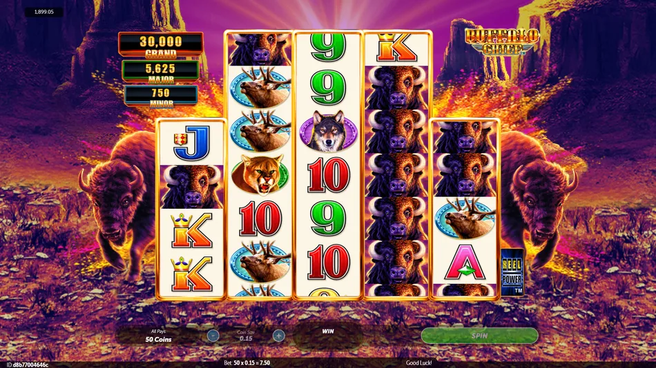 Buffalo Chief pokie base game with 5x3 variable-height reels